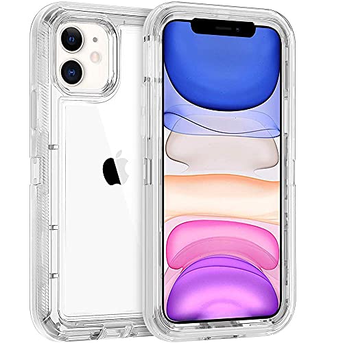 CELULARTE Funda Compatible iPhone 11 11 Pro 11 Pro MAX Uso Rudo Anti Shock 3 en 1 360 Cuerpo Completo (Transparente, iPhone 11)